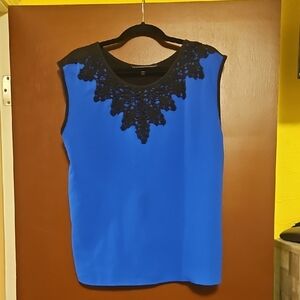 Elegant Blue and Black Women's Top